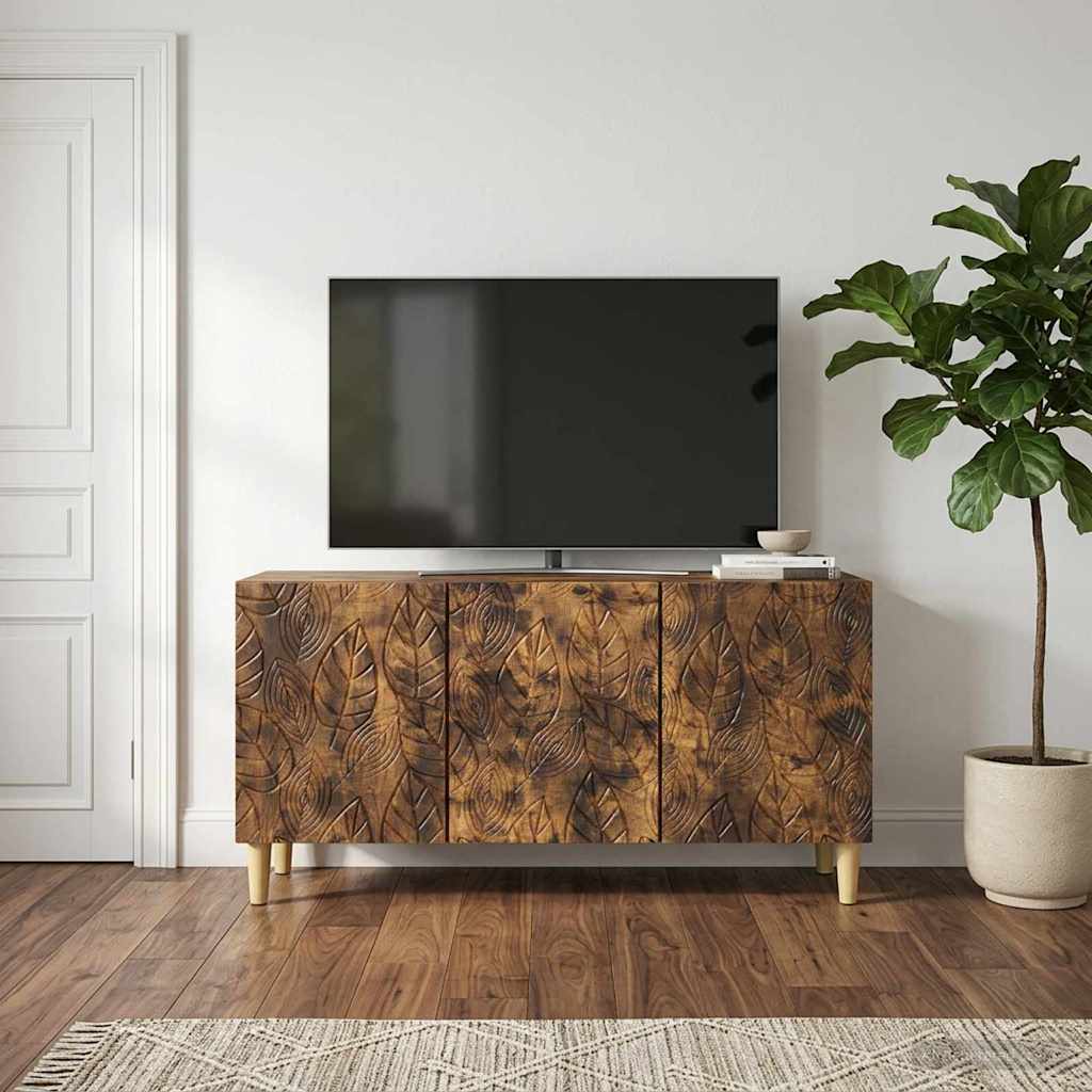 Televizní Skříň 99 X 34,5 X 50 Cm Kouřový Dub Kompozitní Dřevo