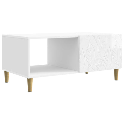 Konferenční Stolek Bílá S Vysokým Leskem 90 X 50 X 40 Cm