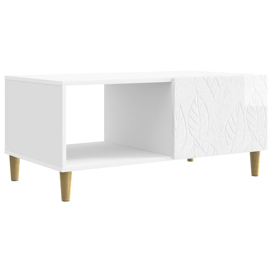 Konferenční Stolek Bílá S Vysokým Leskem 90 X 50 X 40 Cm