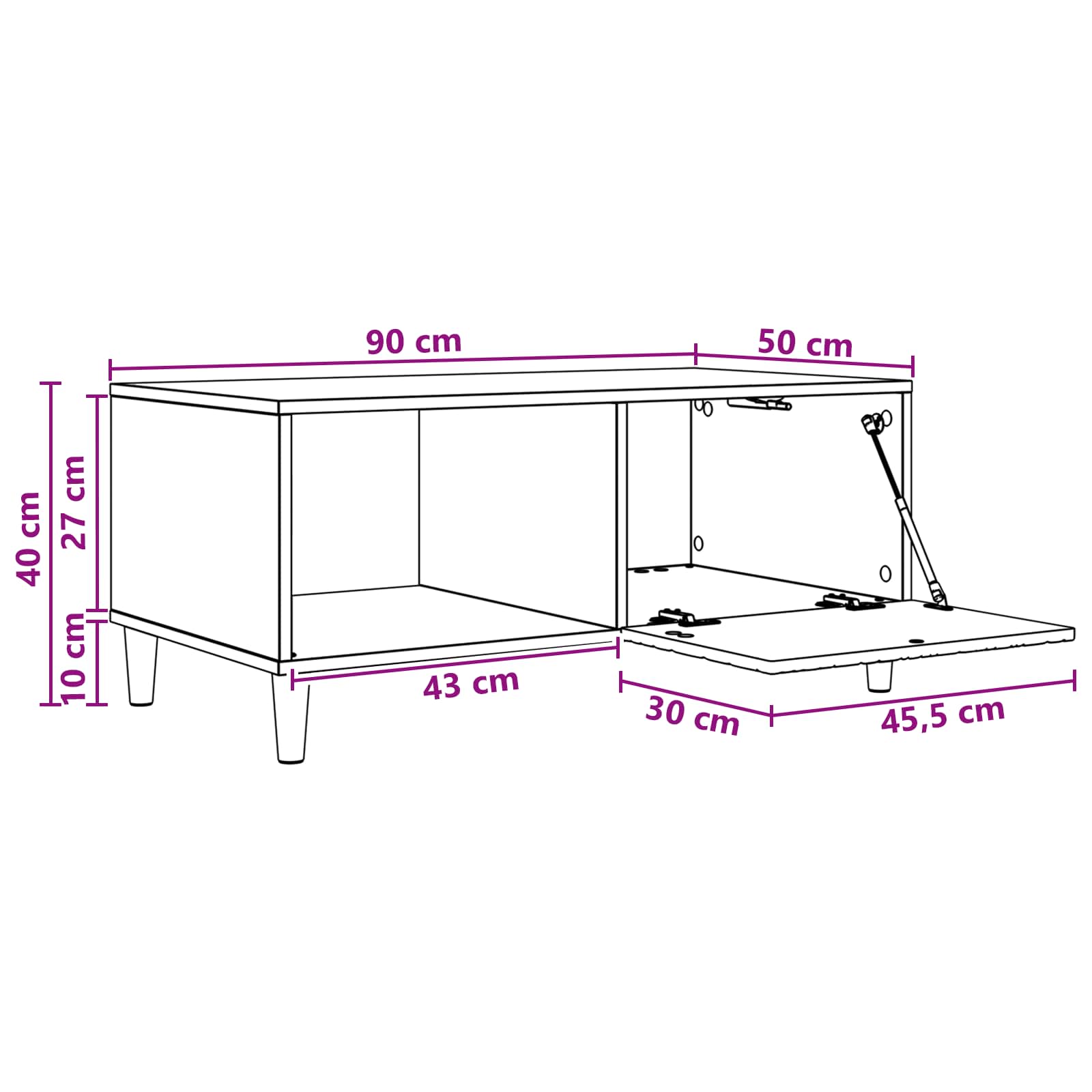 Konferenční Stolek Staré Dřevo 90 X 50 X 40 Cm Kompozitní Dřevo