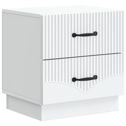 Noční Skříňka 2 Pcs Bílá 43 X 34,5 X 44,5 Cm Kompozitní Dřevo