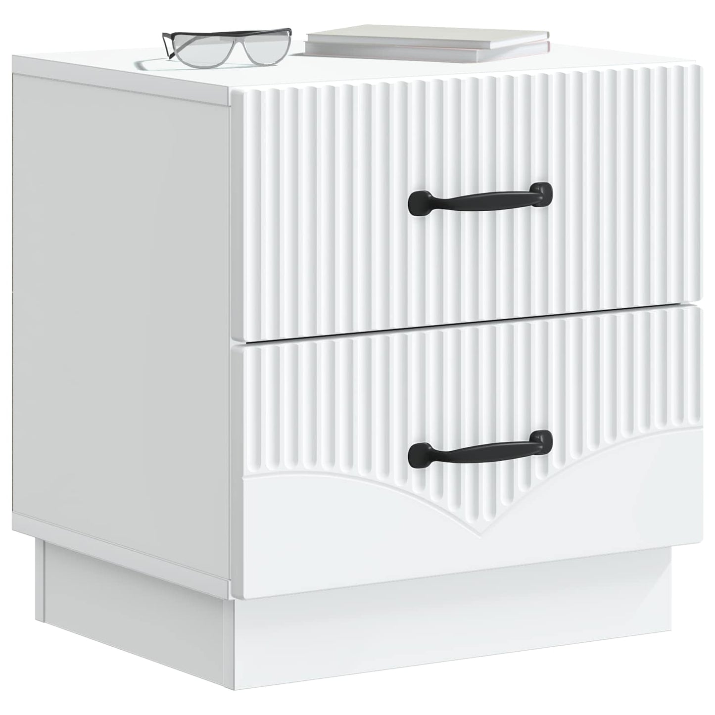 Noční Skříňka 2 Pcs Bílá 43 X 34,5 X 44,5 Cm Kompozitní Dřevo