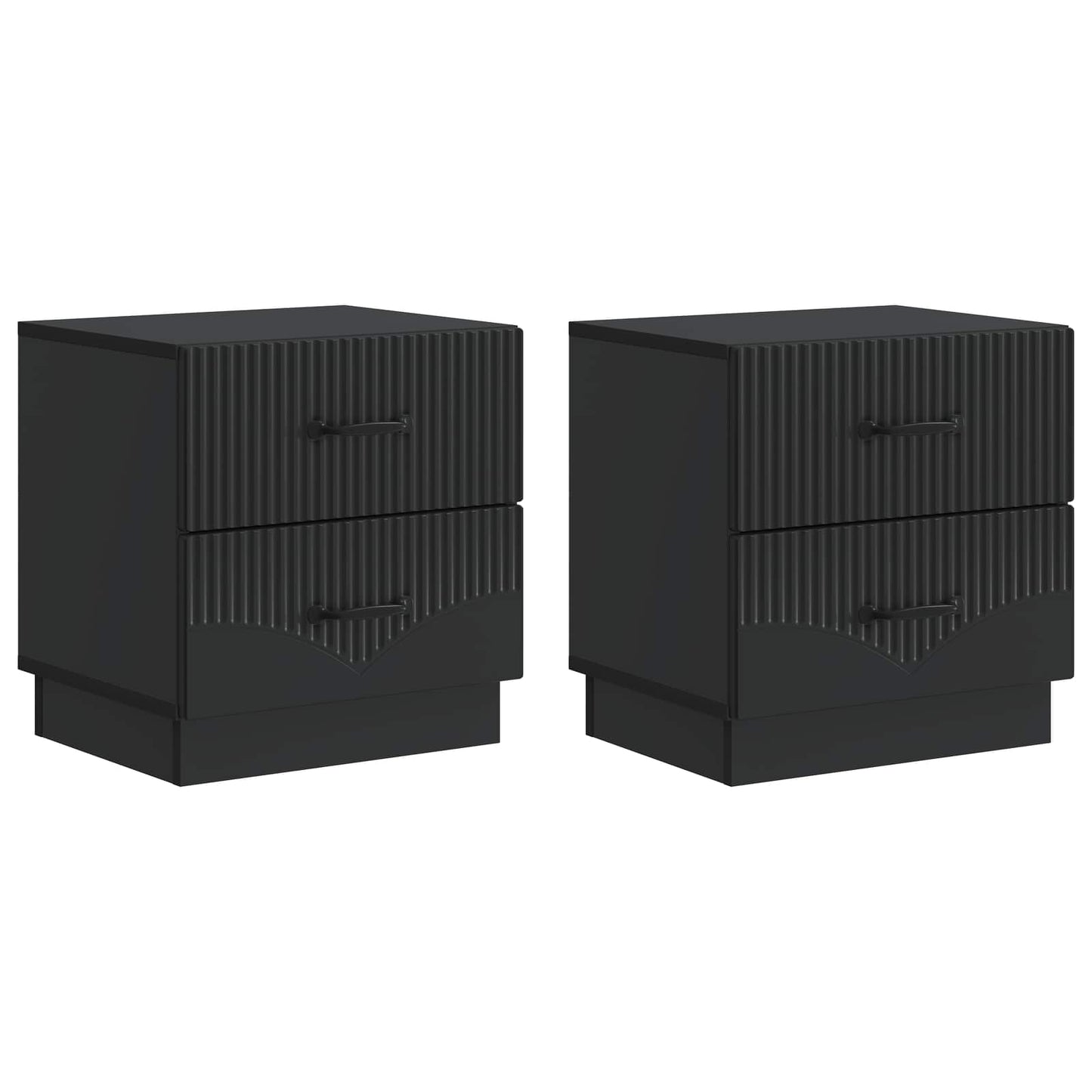 Noční Skříňka 2 Pcs Černá 43 X 34,5 X 44,5 Cm Kompozitní Dřevo