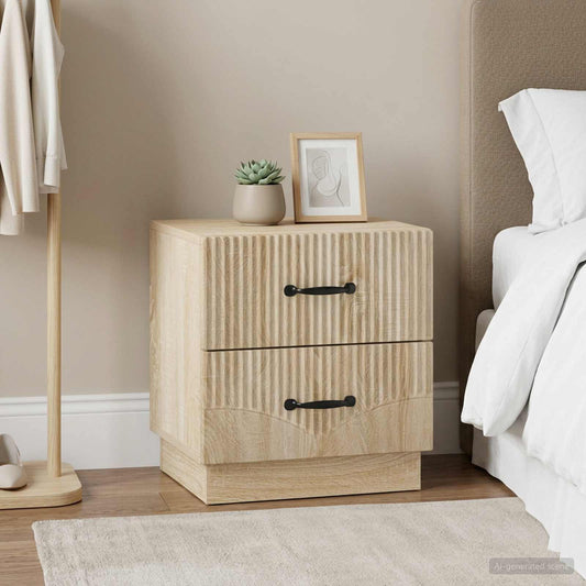 Noční Skříňka Se Zásuvkou 2 Pcs Dub Sonoma 43 X 34,5 X 44,5 Cm