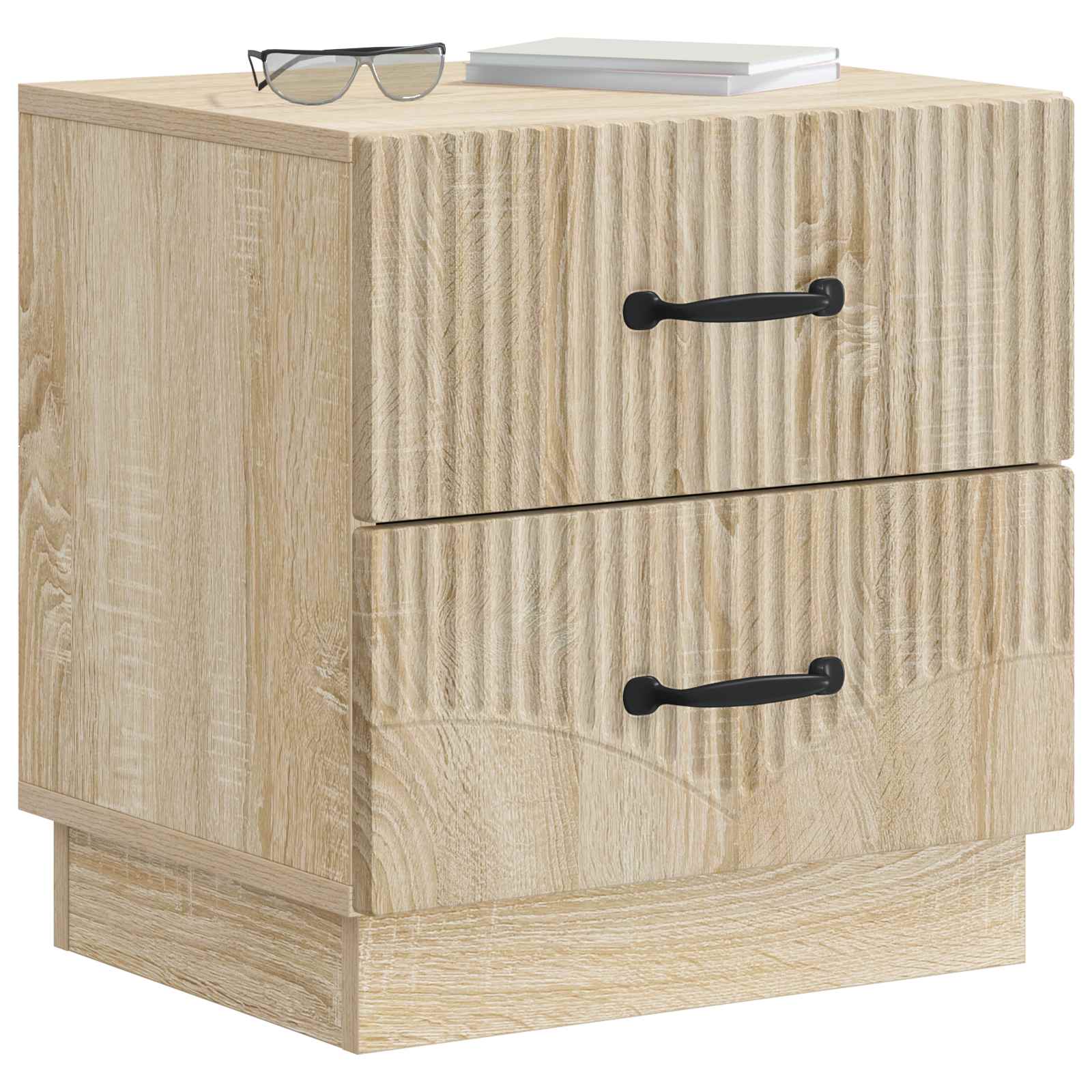 Noční Skříňka Se Zásuvkou 2 Pcs Dub Sonoma 43 X 34,5 X 44,5 Cm
