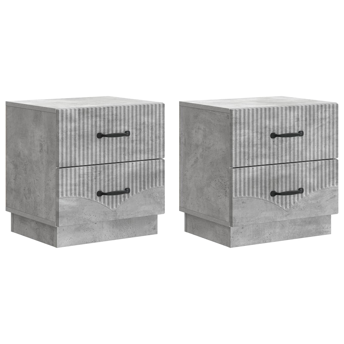 Noční Skříňka 2 Pcs Betonově Šedá 43 X 34,5 X 44,5 Cm
