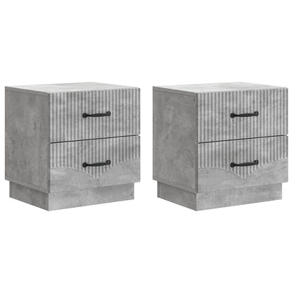 Noční Skříňka 2 Pcs Betonově Šedá 43 X 34,5 X 44,5 Cm