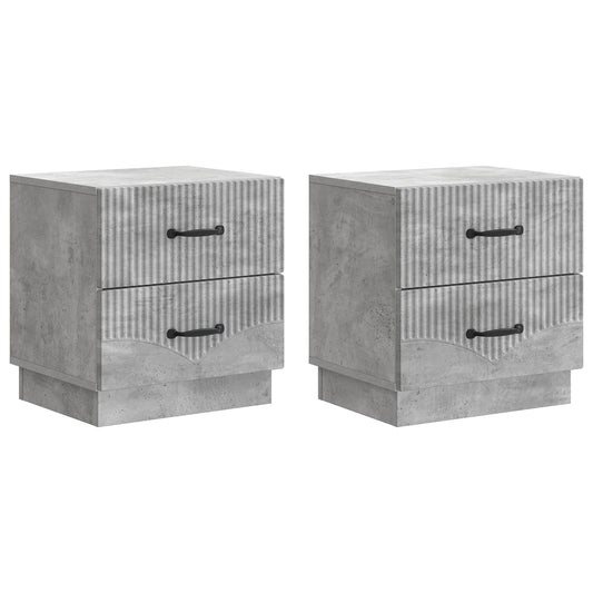Noční Skříňka 2 Pcs Betonově Šedá 43 X 34,5 X 44,5 Cm