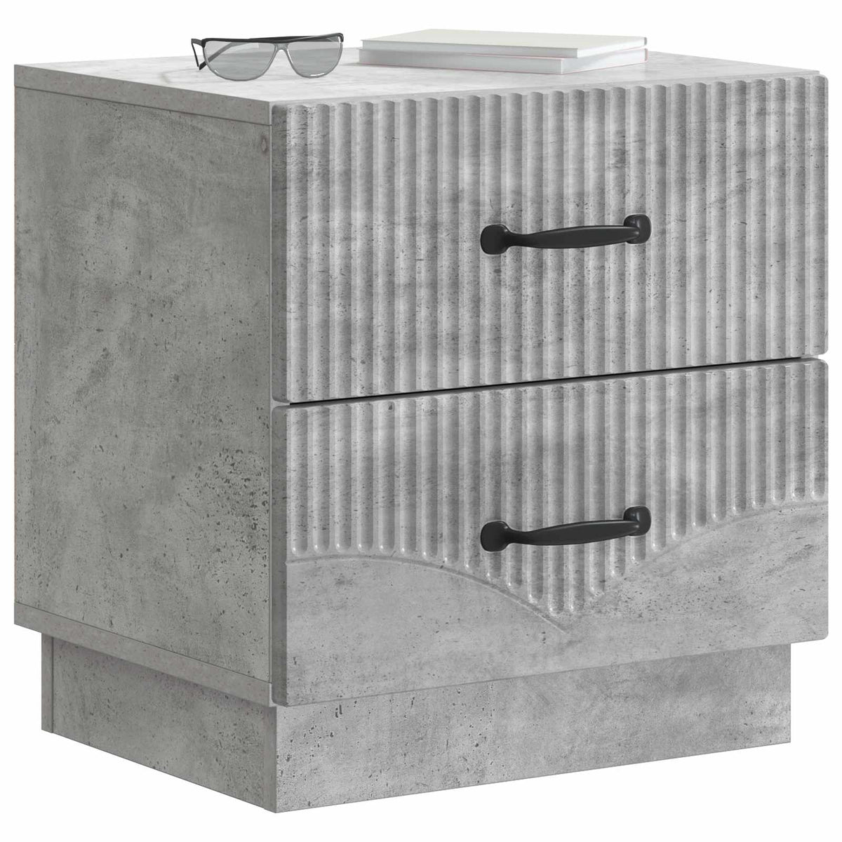 Noční Skříňka 2 Pcs Betonově Šedá 43 X 34,5 X 44,5 Cm