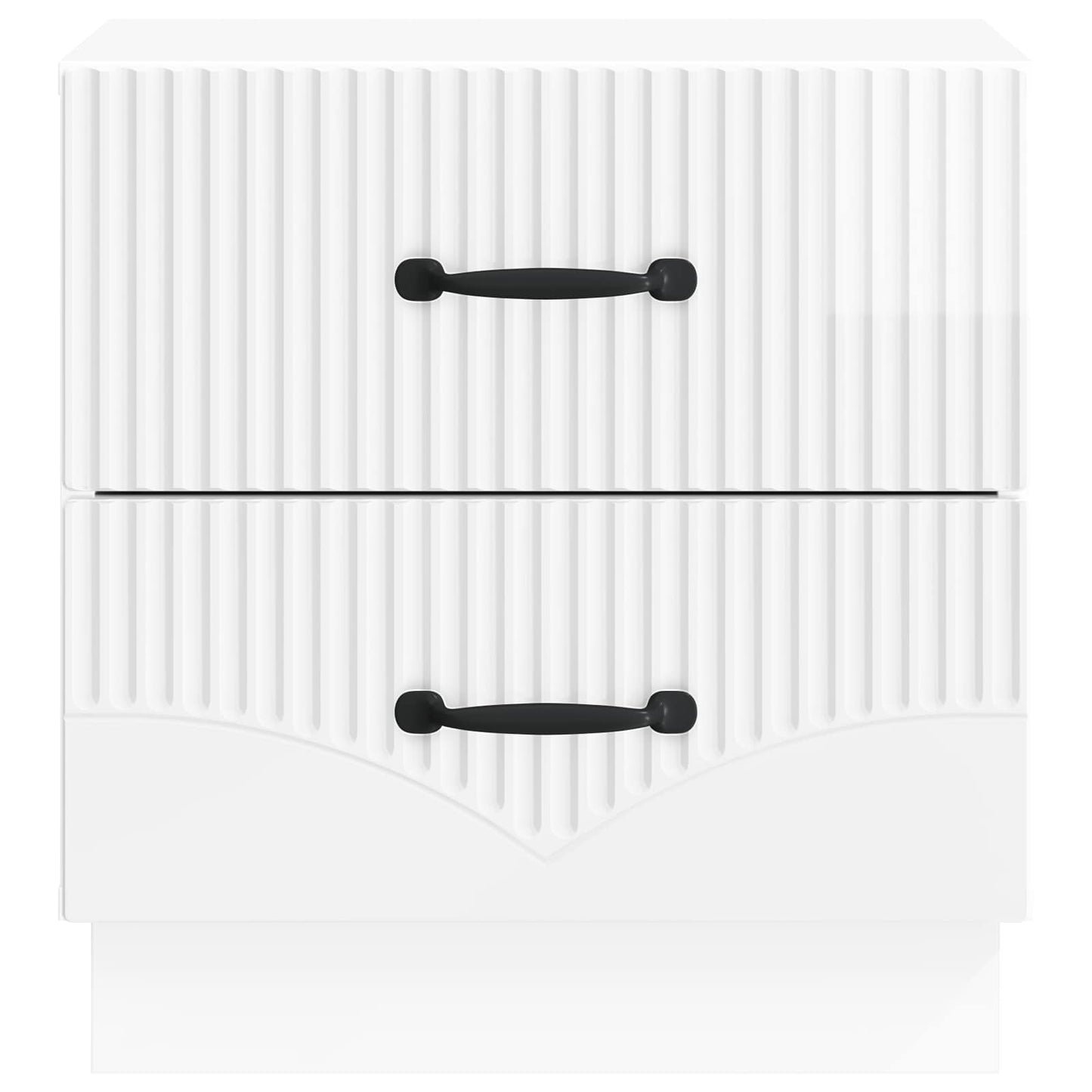 Noční Skříňka 2 Pcs Bílá S Vysokým Leskem 43 X 34,5 X 44,5 Cm