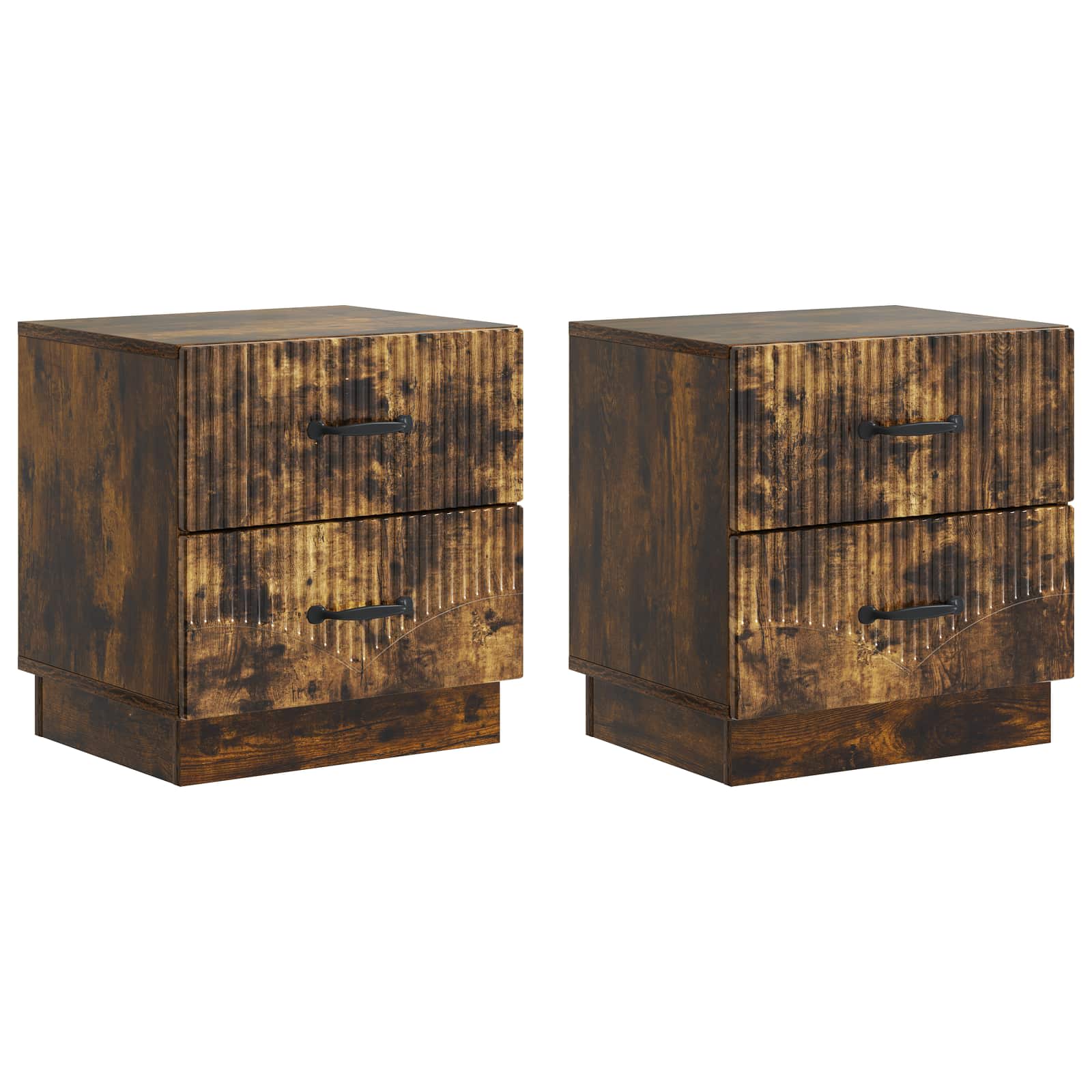 Noční Skříňka Se Zásuvkou 2 Pcs Kouřový Dub 43 X 34,5 X 44,5 Cm