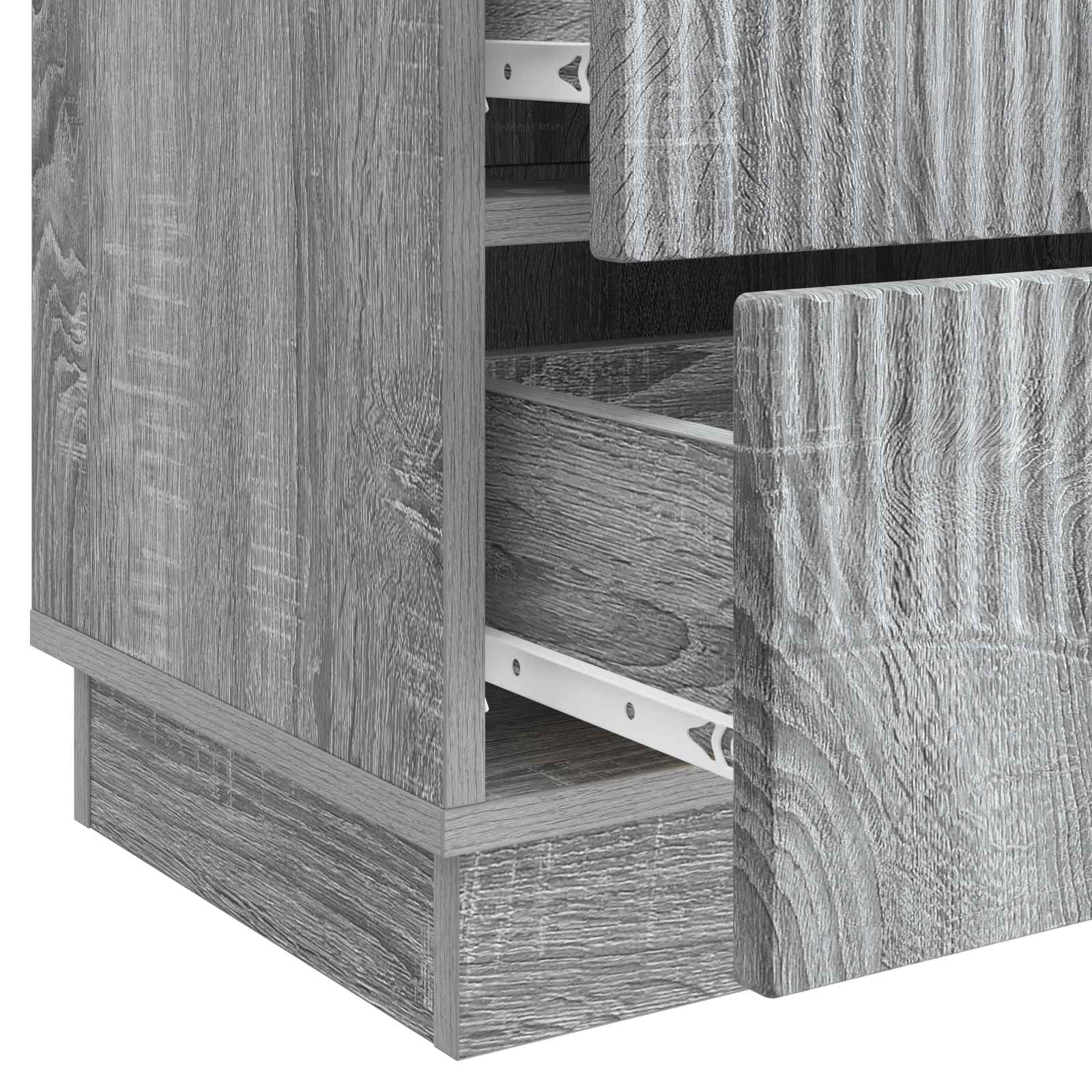 Noční Skříňka Se Zásuvkou 2 Pcs Šedá Sonoma 43 X 34,5 X 44,5 Cm