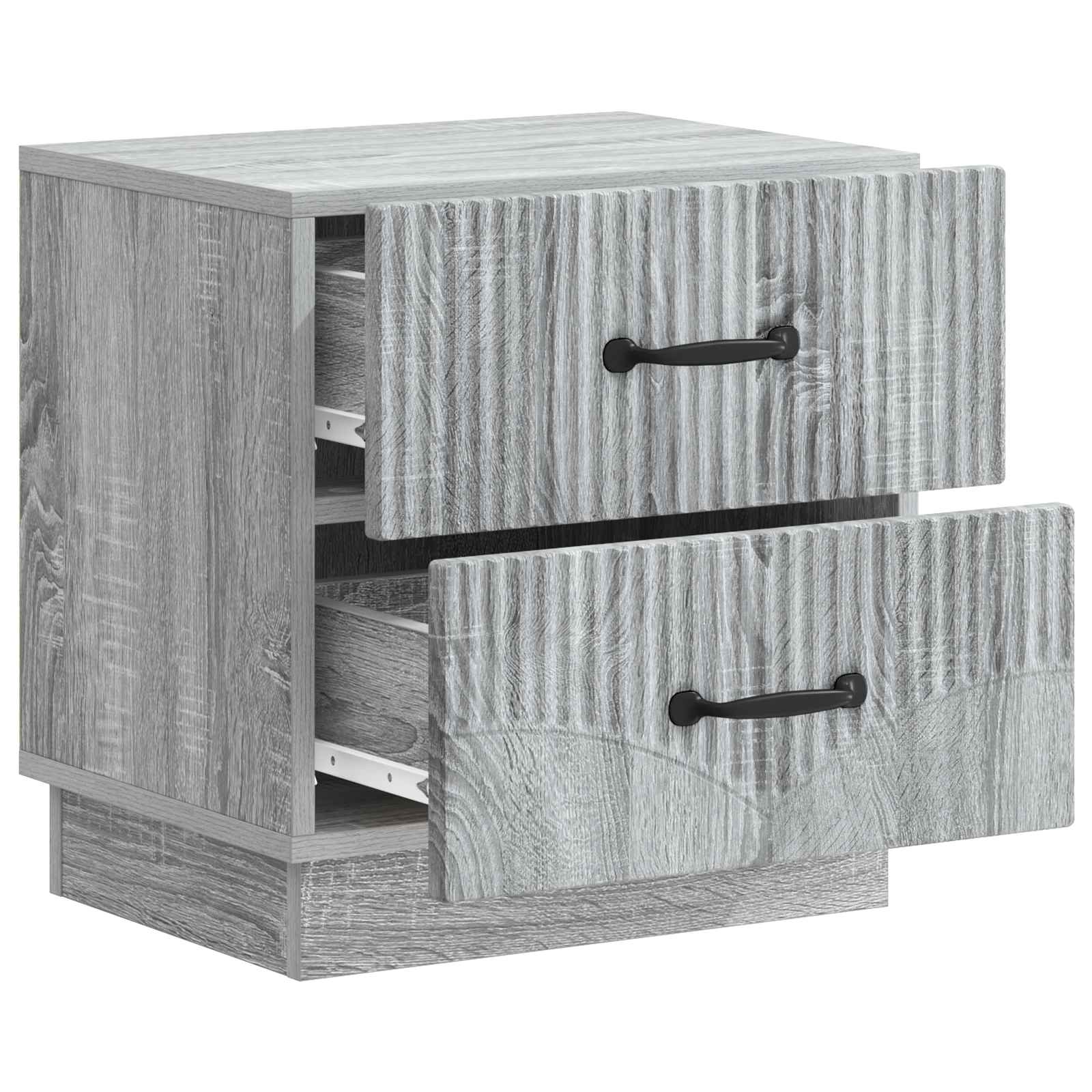 Noční Skříňka Se Zásuvkou 2 Pcs Šedá Sonoma 43 X 34,5 X 44,5 Cm