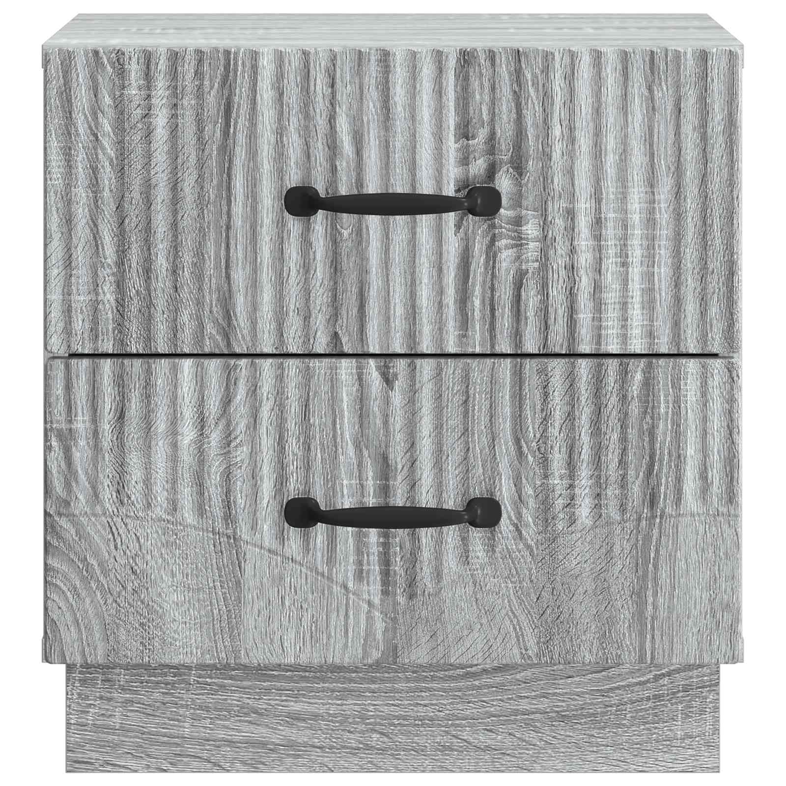 Noční Skříňka Se Zásuvkou 2 Pcs Šedá Sonoma 43 X 34,5 X 44,5 Cm