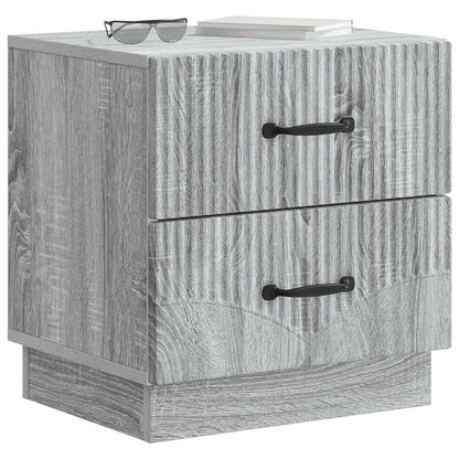 Noční Skříňka Se Zásuvkou 2 Pcs Šedá Sonoma 43 X 34,5 X 44,5 Cm