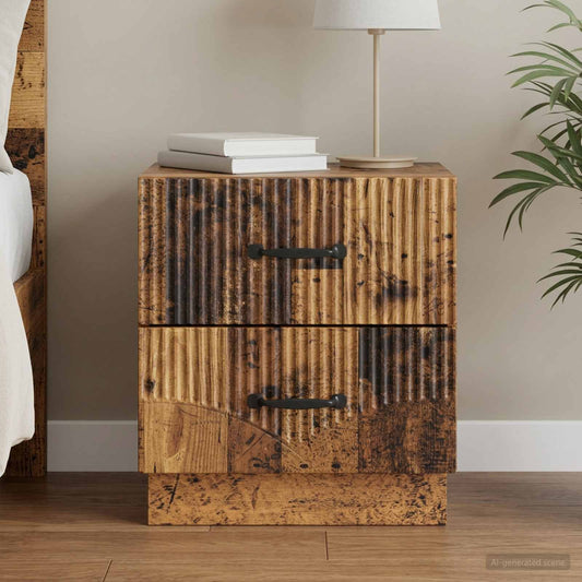 Noční Skříňka Staré Dřevo 43 X 34,5 X 44,5 Cm Kompozitní Dřevo