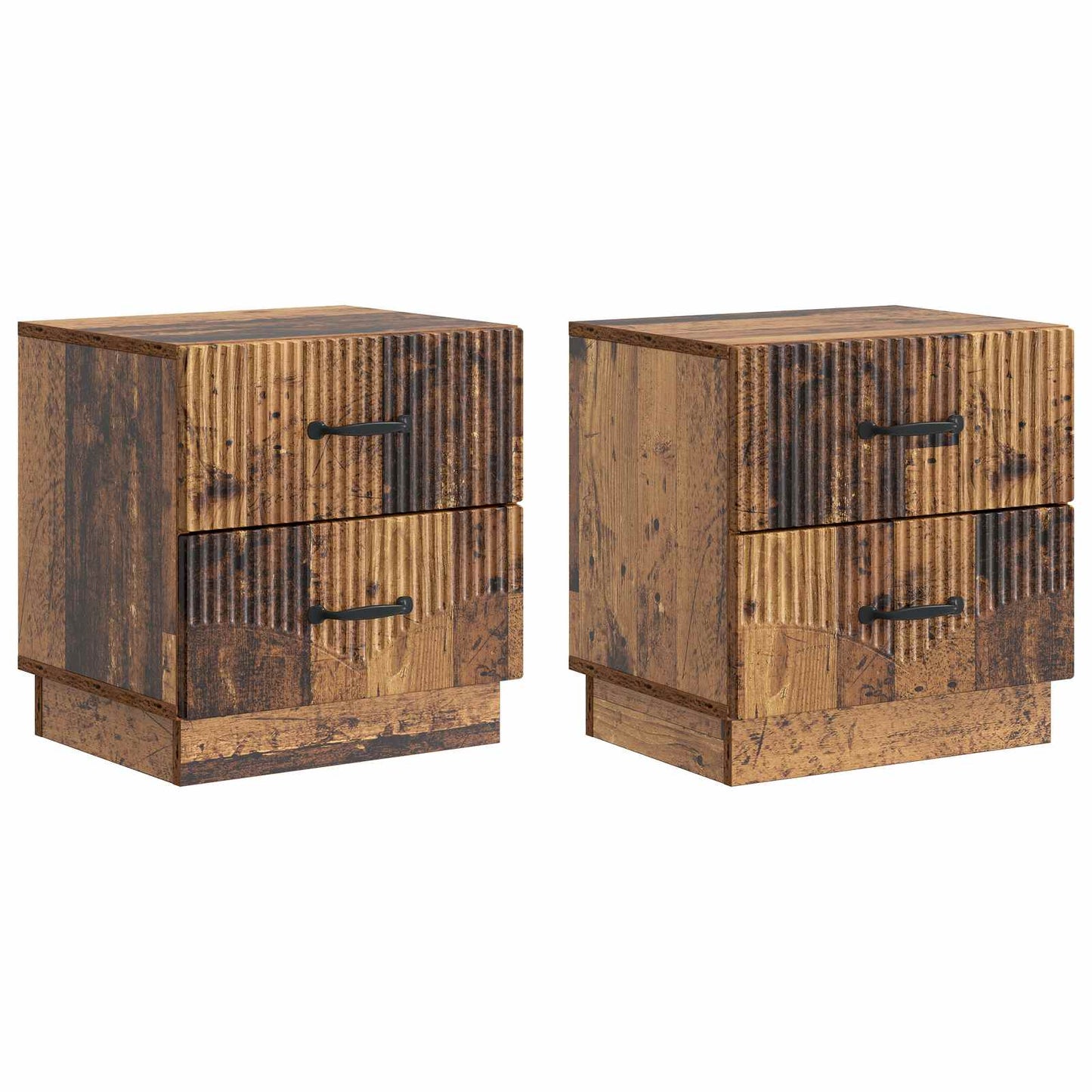 Noční Skříňka Se Zásuvkou 2 Pcs Staré Dřevo 43 X 34,5 X 44,5 Cm