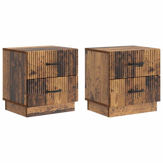 Noční Skříňka Se Zásuvkou 2 Pcs Staré Dřevo 43 X 34,5 X 44,5 Cm