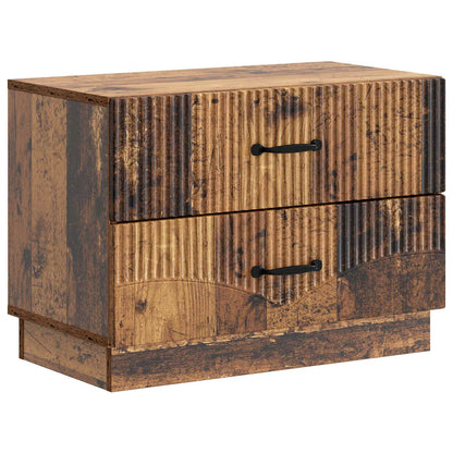 Noční Skříňka Staré Dřevo 62 X 34,5 X 44,5 Cm Kompozitní Dřevo