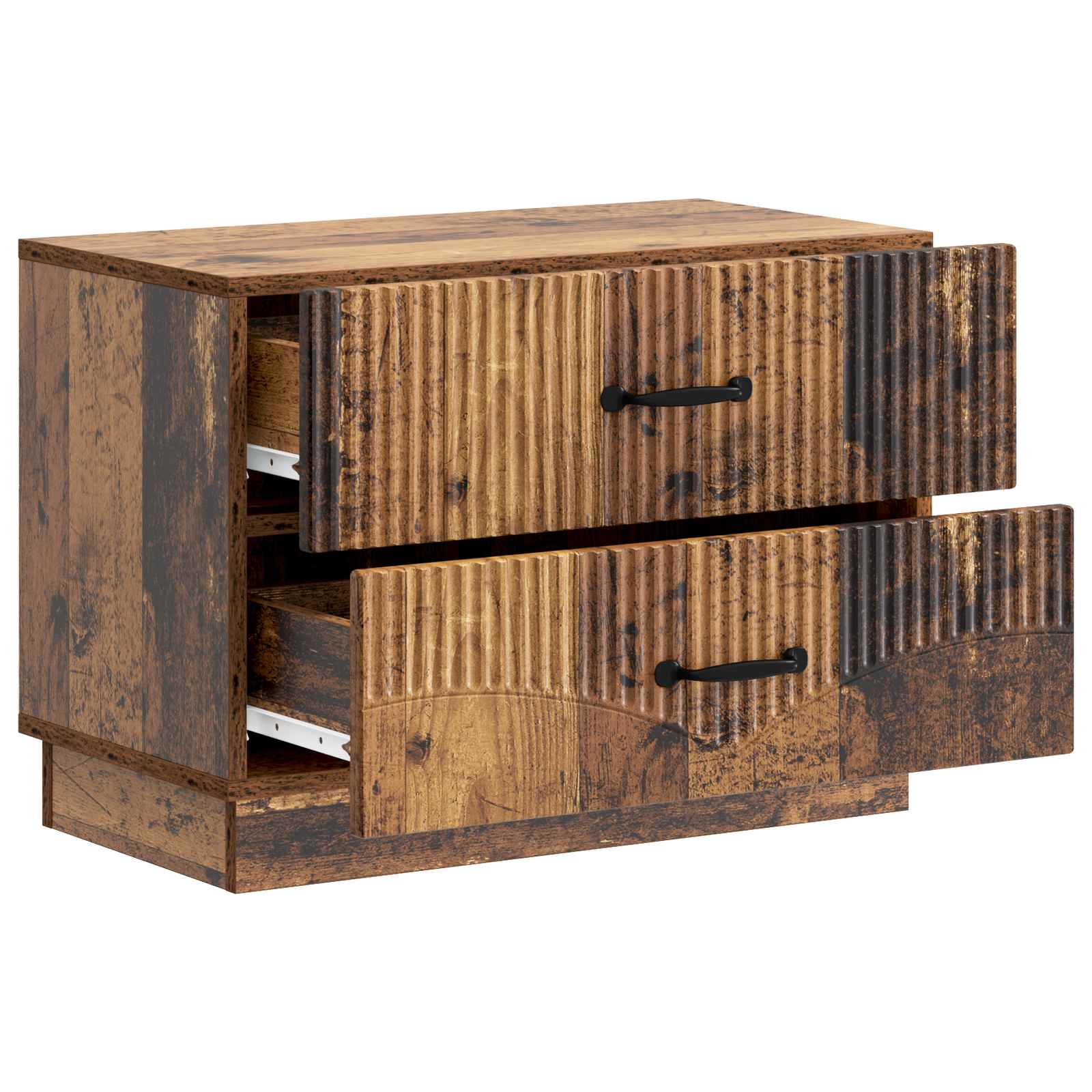 Noční Skříňka Staré Dřevo 62 X 34,5 X 44,5 Cm Kompozitní Dřevo