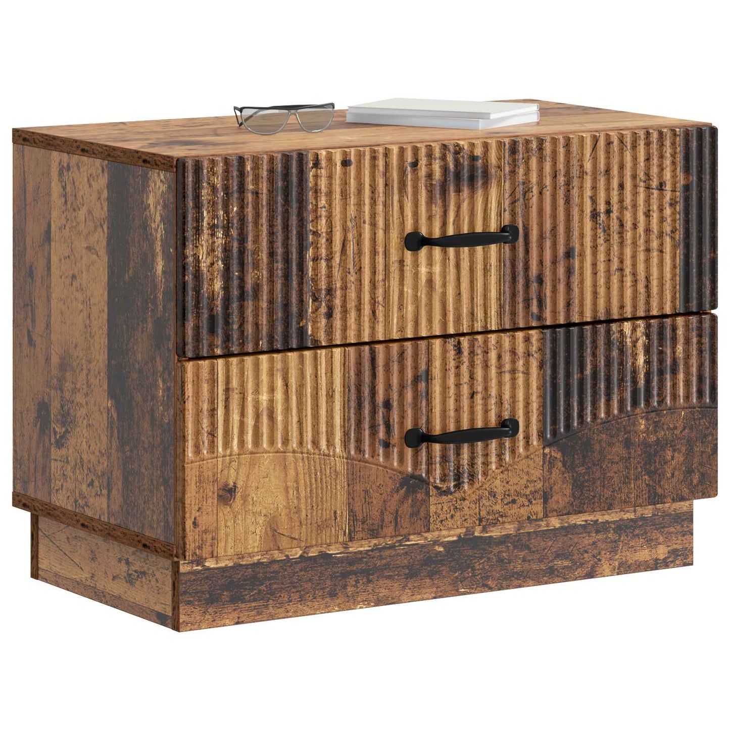 Noční Skříňka Staré Dřevo 62 X 34,5 X 44,5 Cm Kompozitní Dřevo