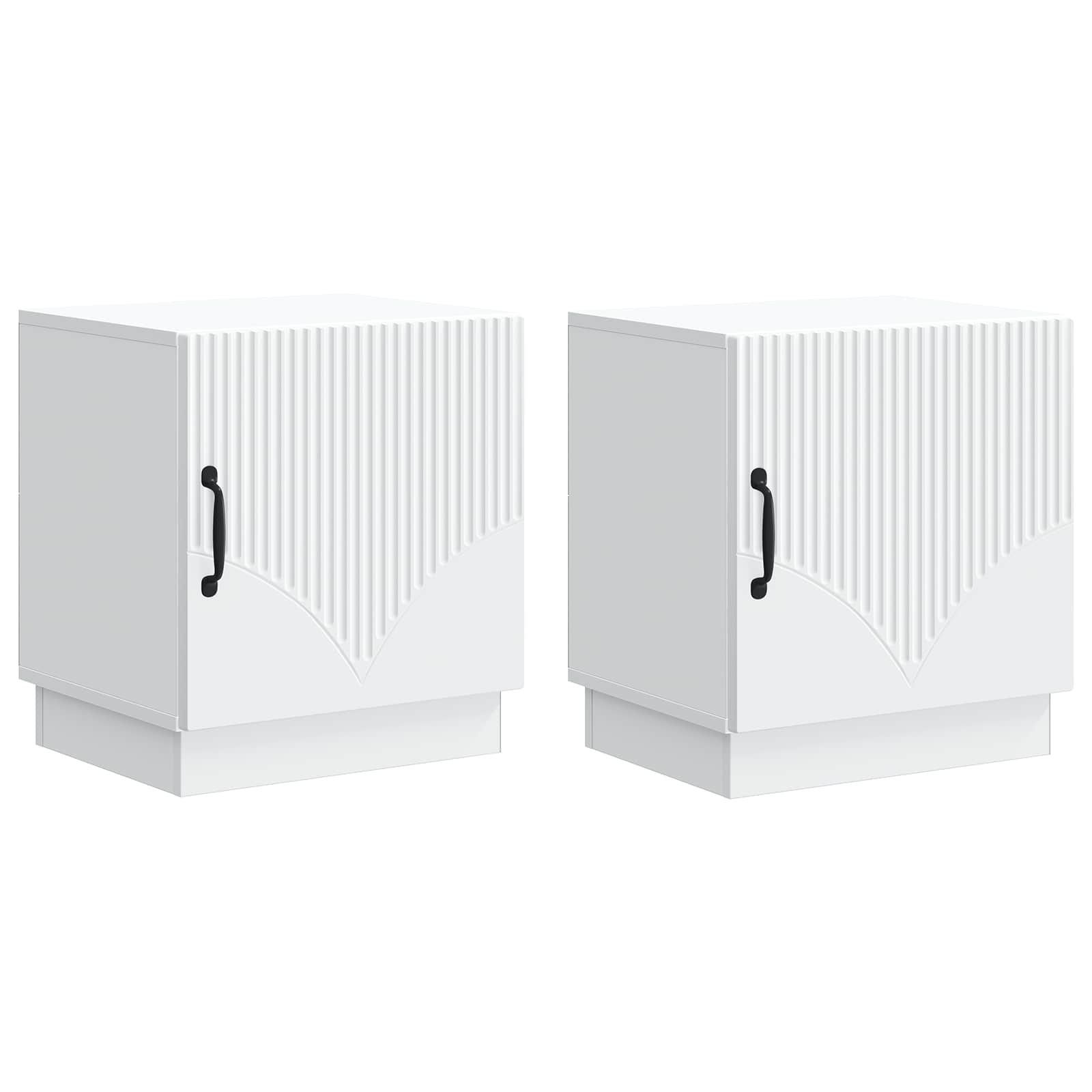 Noční Stolek 2 Pcs Bílá 43 X 34,5 X 47 Cm Kompozitní Dřevo