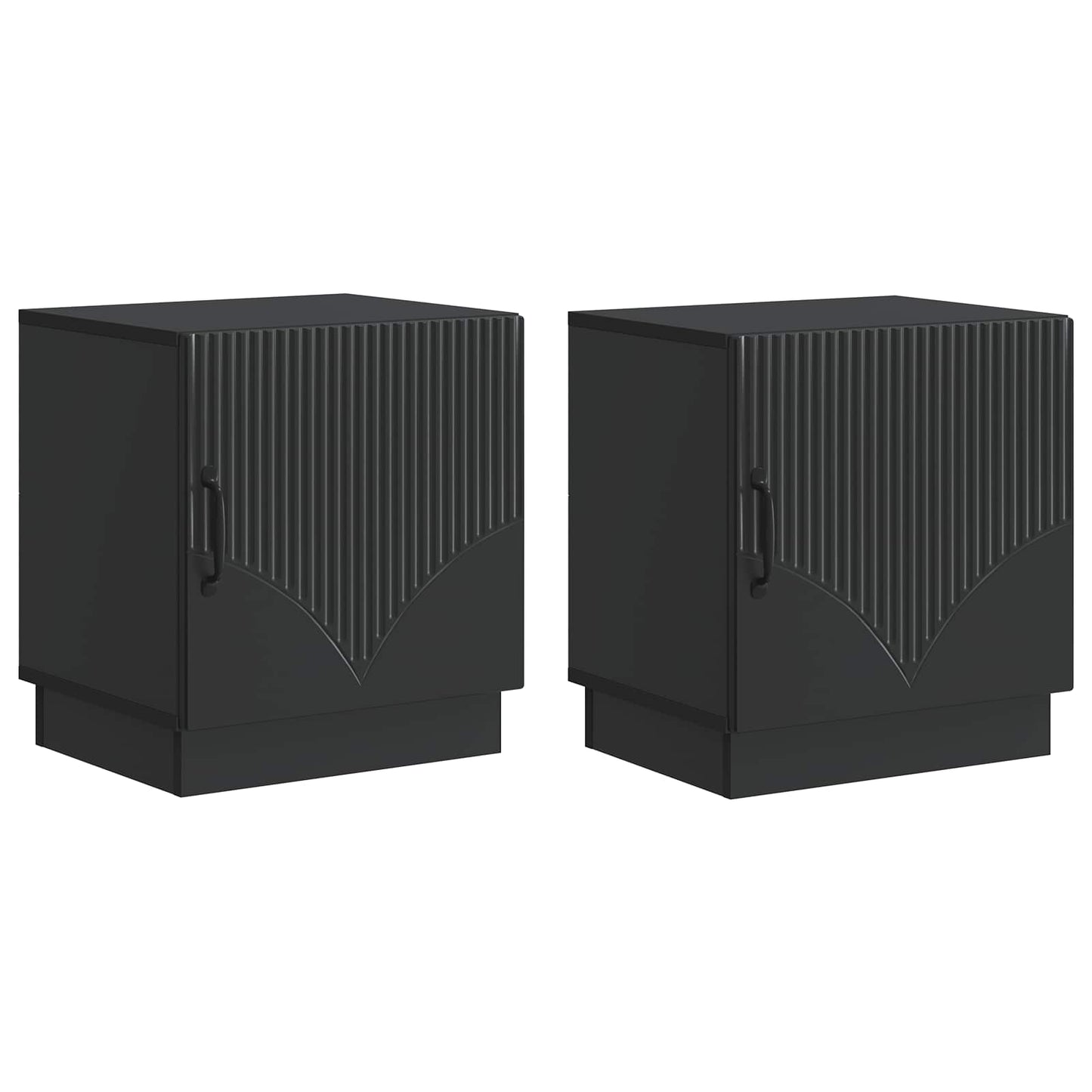 Noční Stolek 2 Pcs Černá 43 X 34,5 X 47 Cm Kompozitní Dřevo