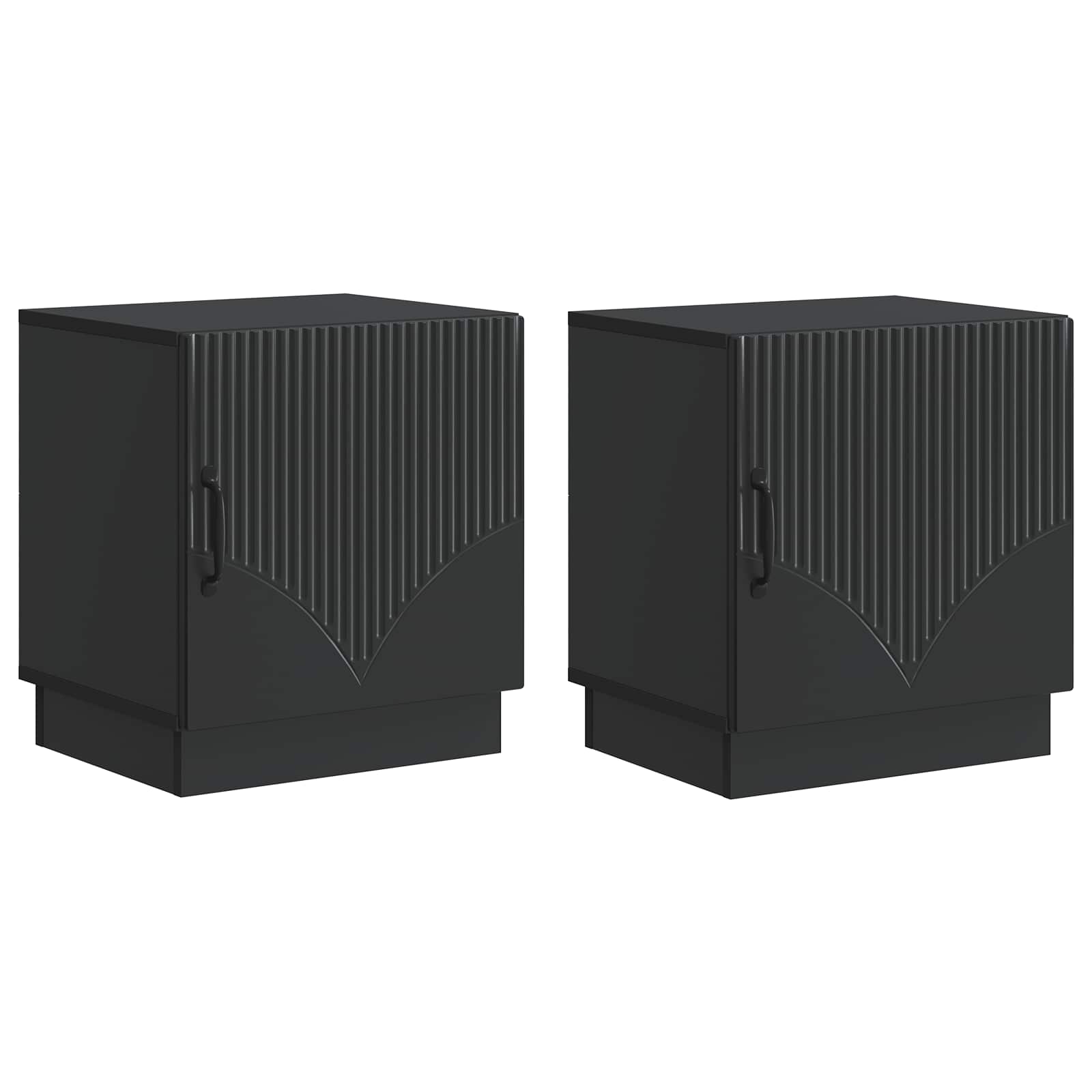 Noční Stolek 2 Pcs Černá 43 X 34,5 X 47 Cm Kompozitní Dřevo