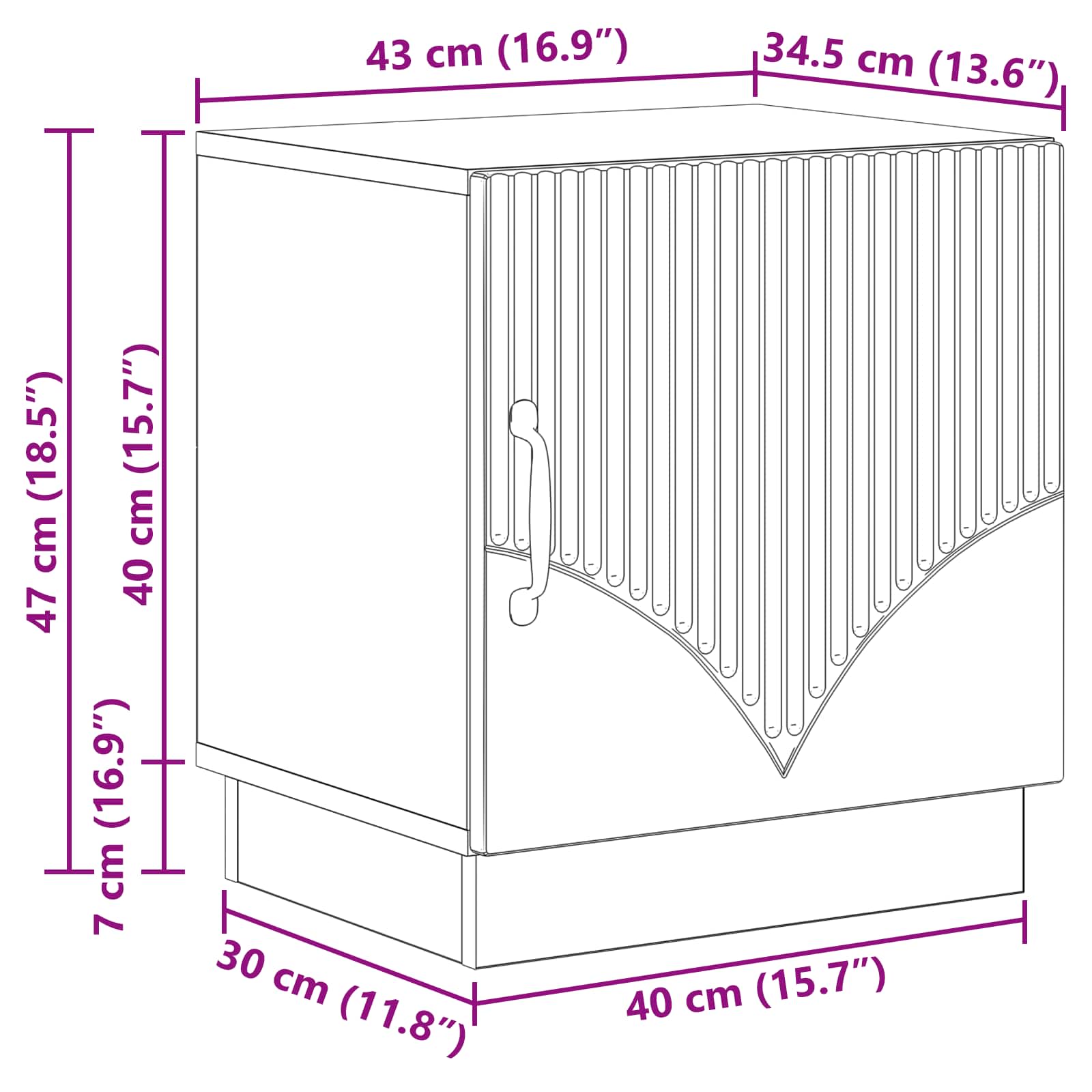 Noční Stolek 2 Pcs Dub Sonoma 43 X 34,5 X 47 Cm