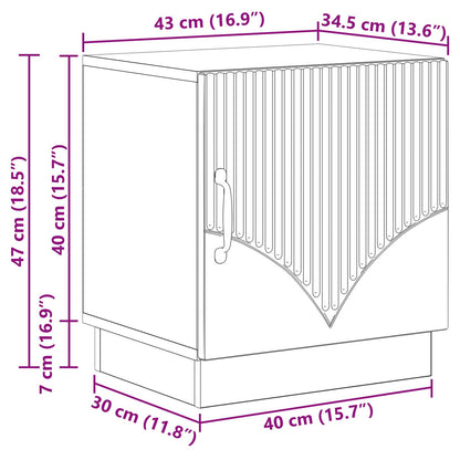 Noční Stolek 2 Pcs Dub Sonoma 43 X 34,5 X 47 Cm