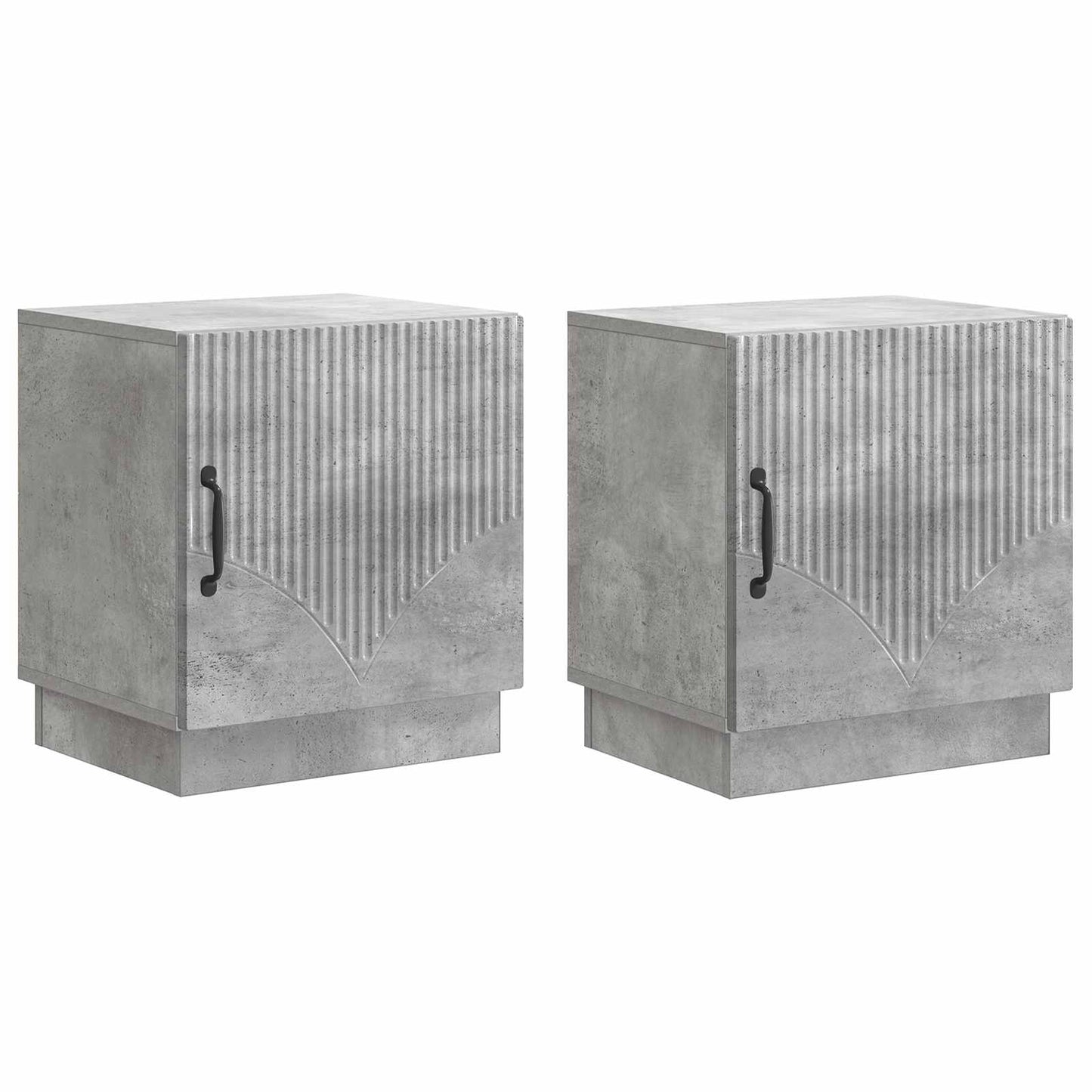 Noční Stolek 2 Pcs Betonově Šedá 43 X 34,5 X 47 Cm
