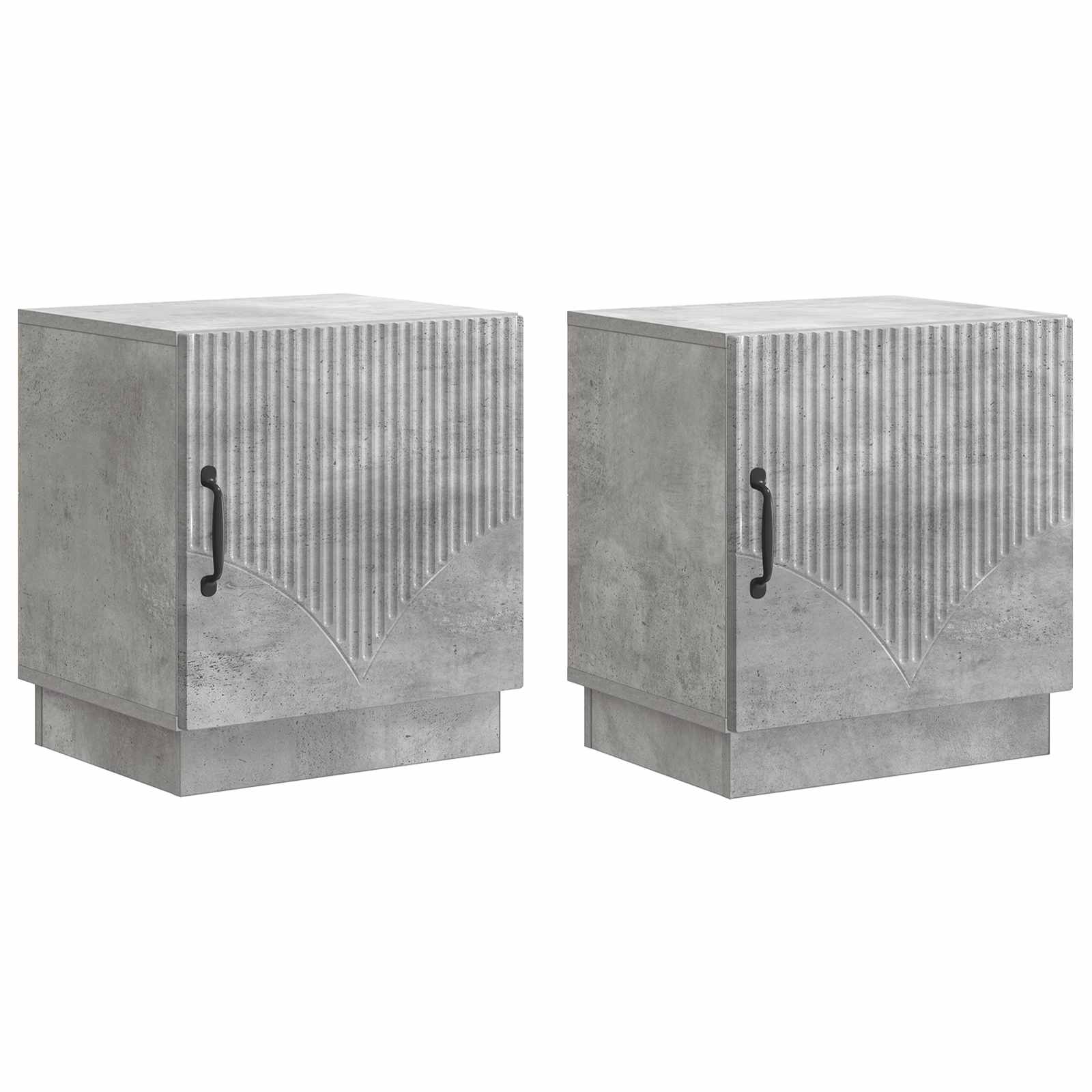 Noční Stolek 2 Pcs Betonově Šedá 43 X 34,5 X 47 Cm