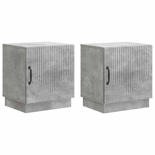 Noční Stolek 2 Pcs Betonově Šedá 43 X 34,5 X 47 Cm