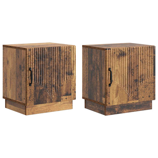 Noční Stolek 2 Pcs Staré Dřevo 43 X 34,5 X 47 Cm
