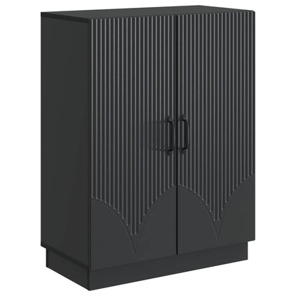 Servírovací Skříň Černá 66 X 34,5 X 87 Cm Kompozitní Dřevo