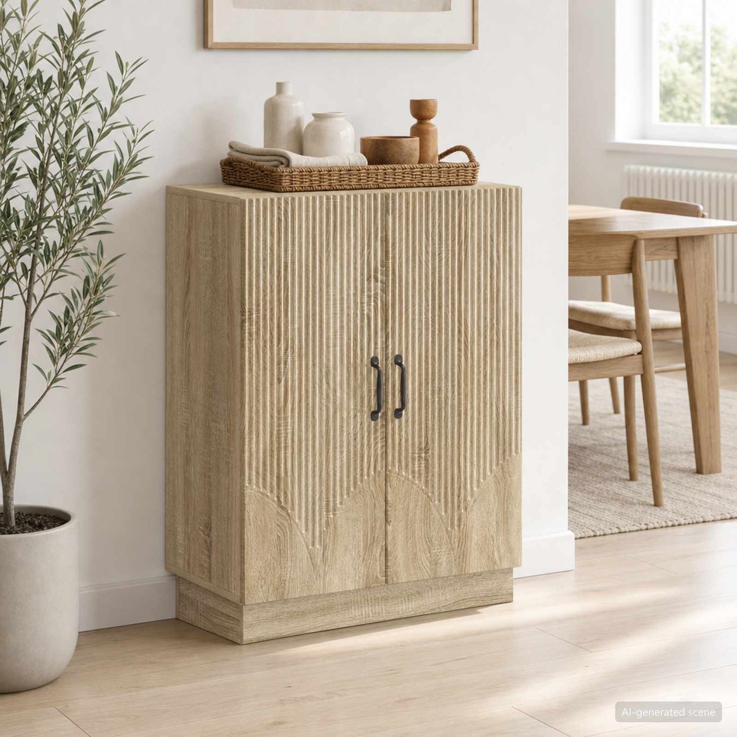 Servírovací Skříň Dub Sonoma 66 X 34,5 X 87 Cm Kompozitní Dřevo