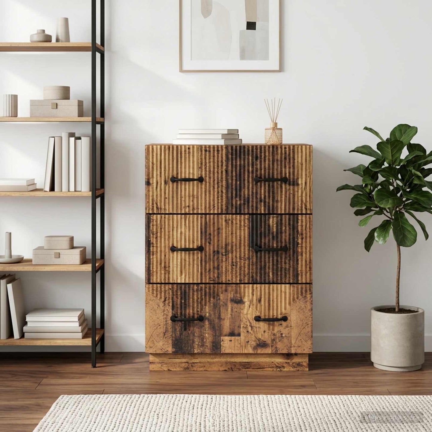 Skříň Se Zásuvkami Staré Dřevo 66 X 34,5 X 87 Cm