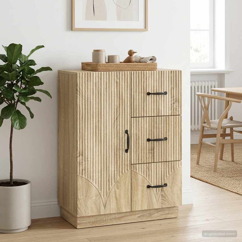 Servírovací Skříň Dub Sonoma 66 X 34,5 X 87 Cm Kompozitní Dřevo