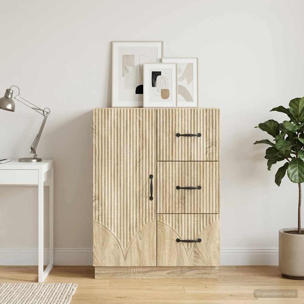 Servírovací Skříň Dub Sonoma 66 X 34,5 X 87 Cm Kompozitní Dřevo