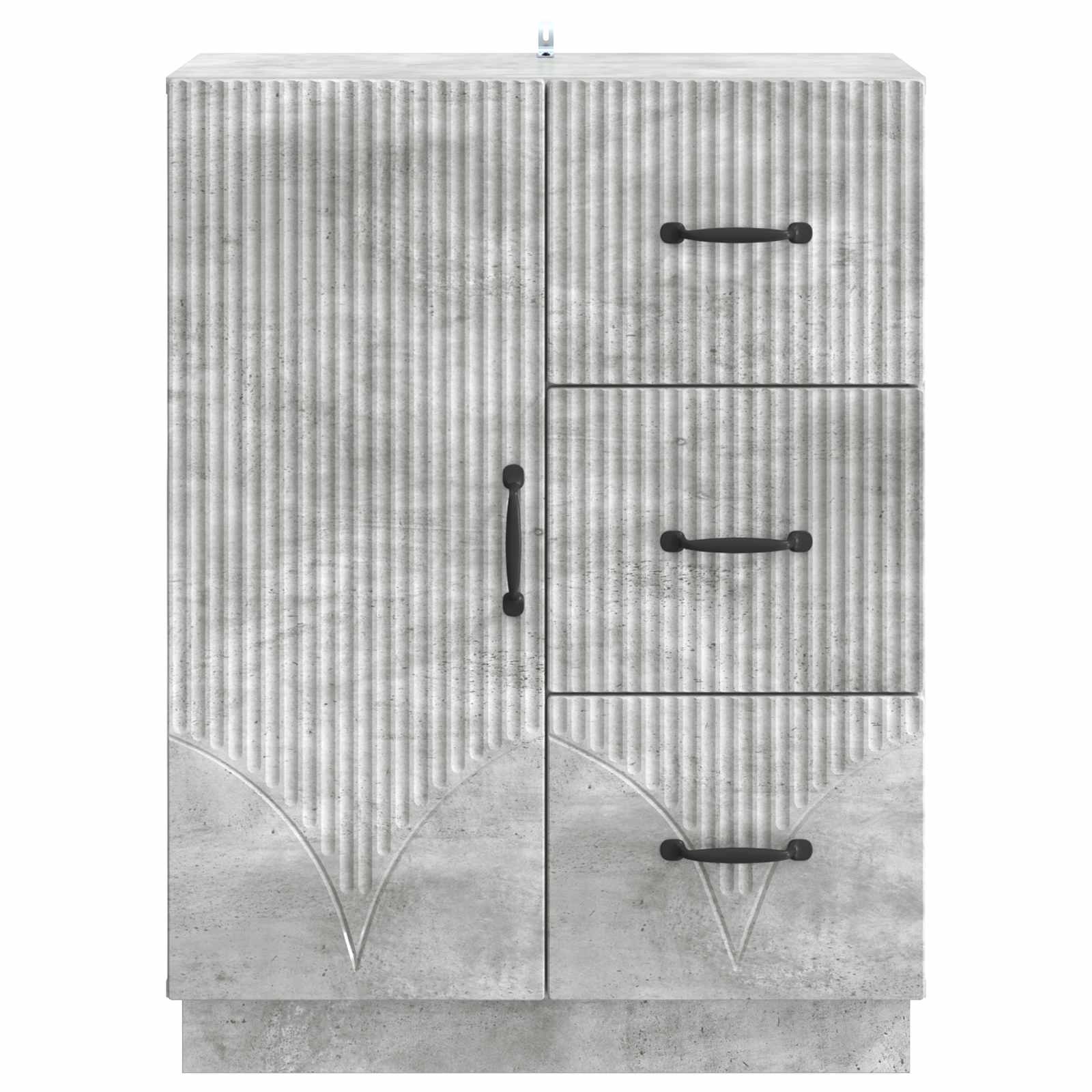 Servírovací Skříň Se Zásuvkou Betonově Šedá 66 X 34,5 X 87 Cm