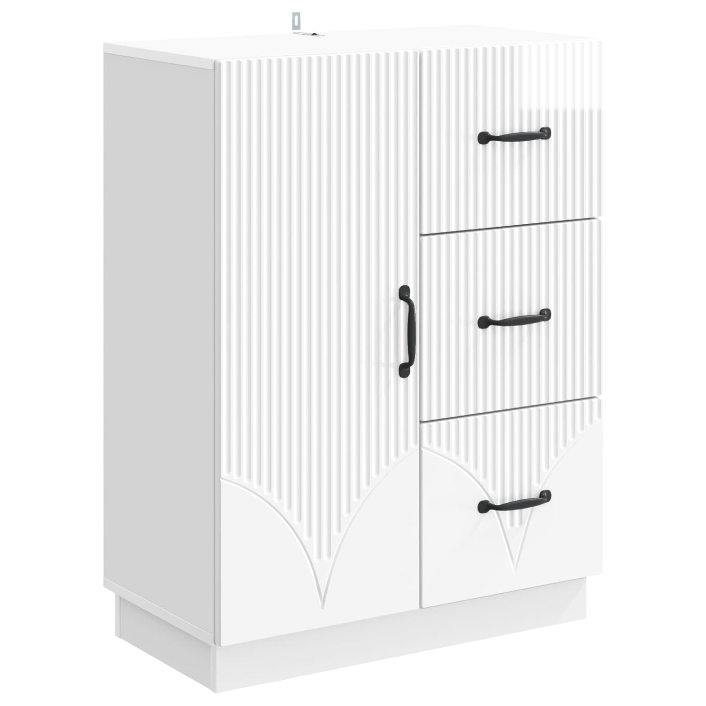 Servírovací Skříň Bílá S Vysokým Leskem 66 X 34,5 X 87 Cm
