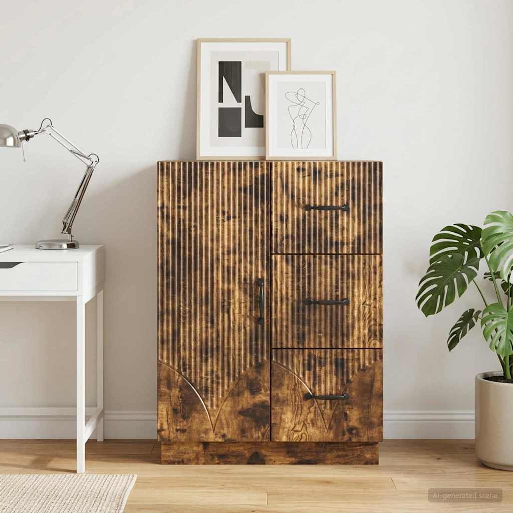 Servírovací Skříň Se Zásuvkou Kouřový Dub 66 X 34,5 X 87 Cm