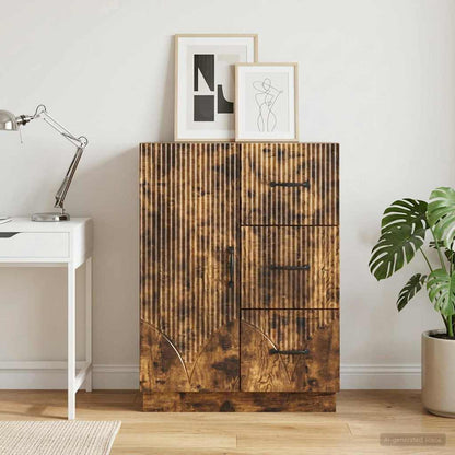Servírovací Skříň Se Zásuvkou Kouřový Dub 66 X 34,5 X 87 Cm