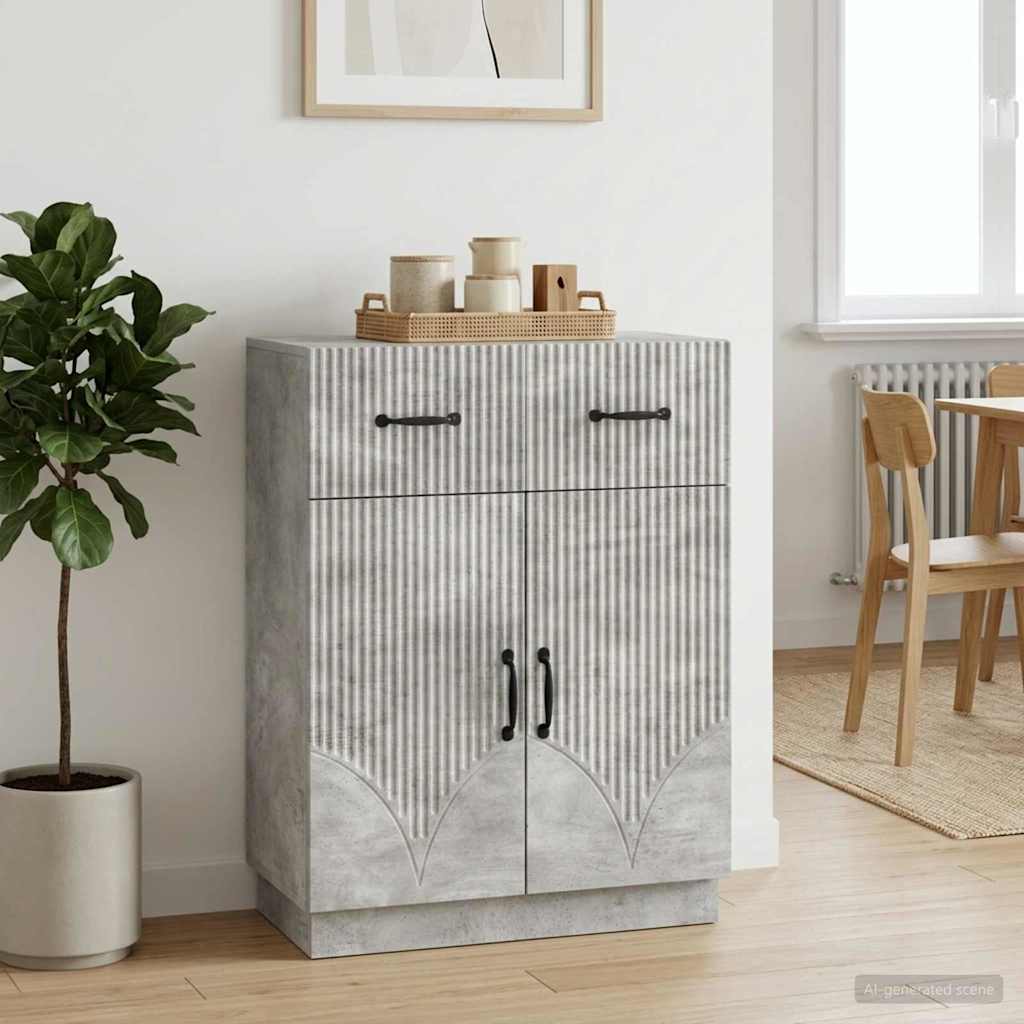 Servírovací Skříň Se Zásuvkou Betonově Šedá 66 X 34,5 X 87 Cm