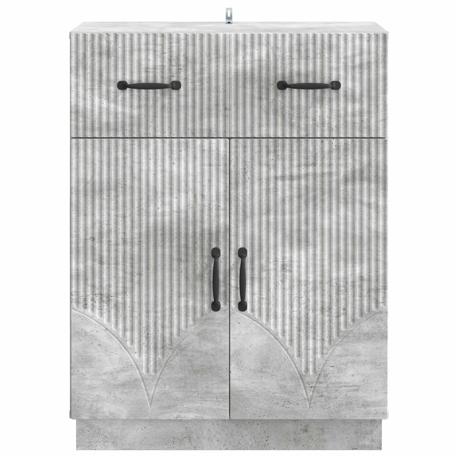 Servírovací Skříň Se Zásuvkou Betonově Šedá 66 X 34,5 X 87 Cm