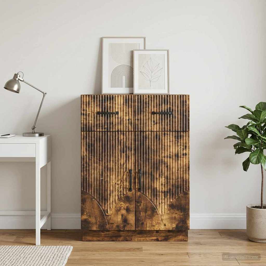Servírovací Skříň Se Zásuvkou Kouřový Dub 66 X 34,5 X 87 Cm