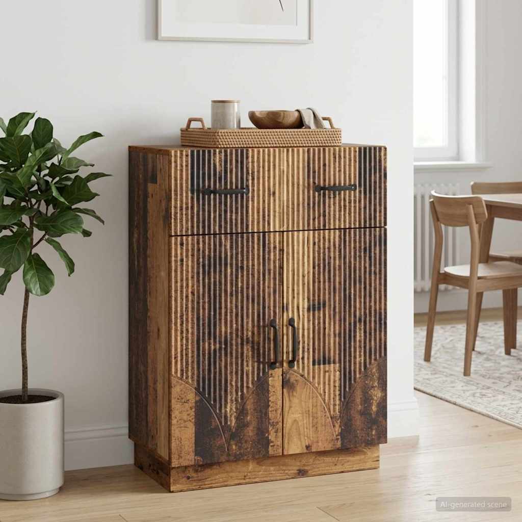 Servírovací Skříň Se Zásuvkou Staré Dřevo 66 X 34,5 X 87 Cm