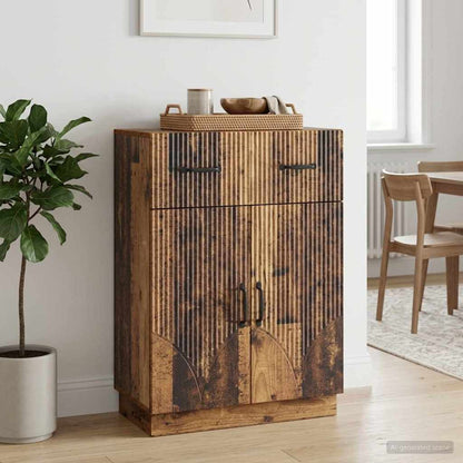 Servírovací Skříň Se Zásuvkou Staré Dřevo 66 X 34,5 X 87 Cm
