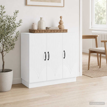 Servírovací Skříň Bílá 89 X 34,5 X 77 Cm Kompozitní Dřevo