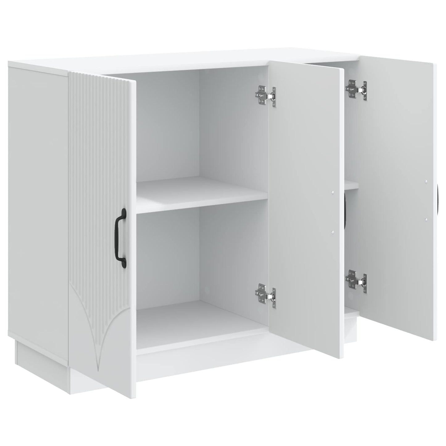 Servírovací Skříň Bílá 89 X 34,5 X 77 Cm Kompozitní Dřevo